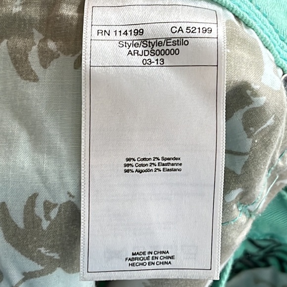 Roxy Denim Womens Cut Off Style Short Shorts Teal SIZE 1/30 - Picture 6 of 7